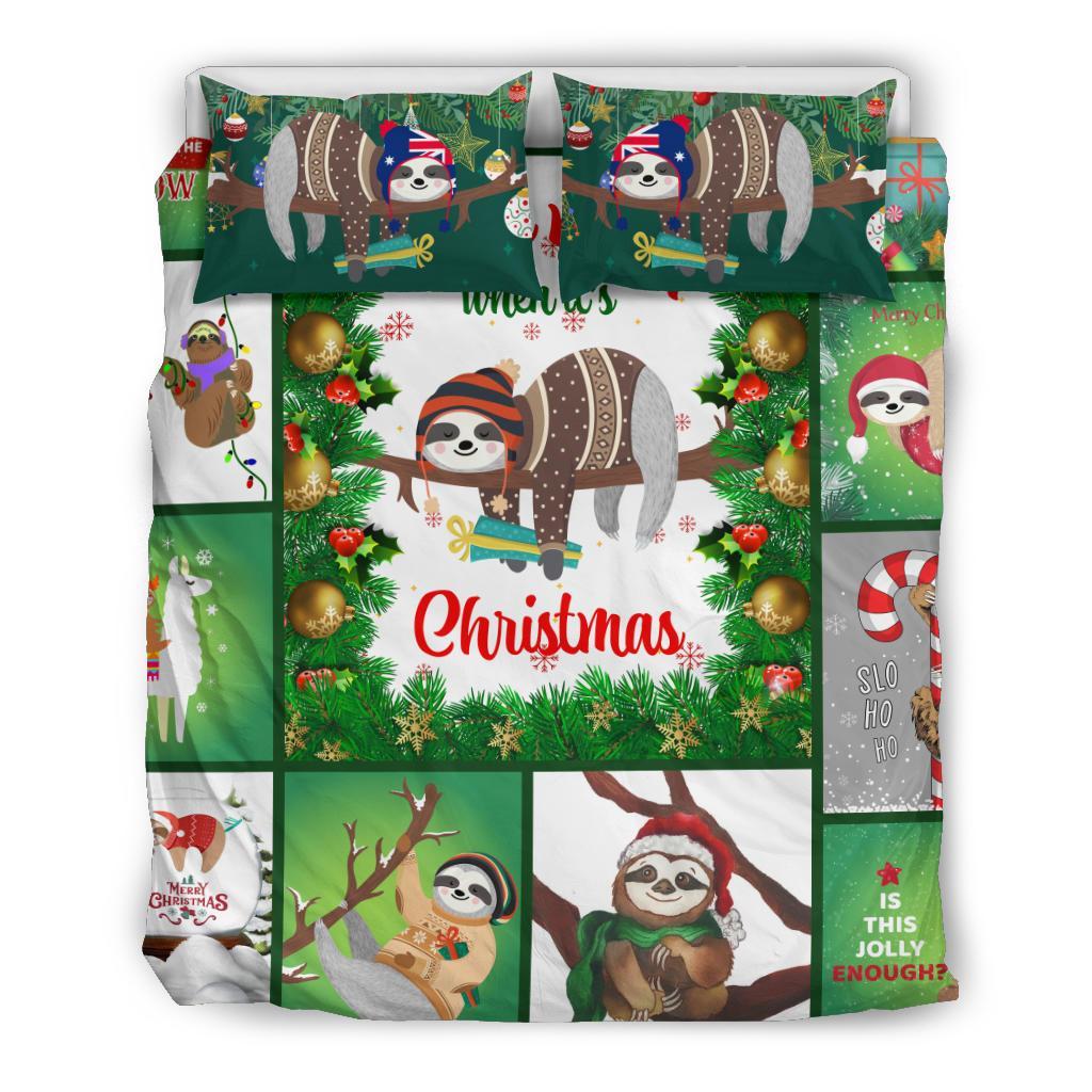 Australia Christmas Bedding Set Light Green - Merry Christmas - Vibe Hoodie Shop