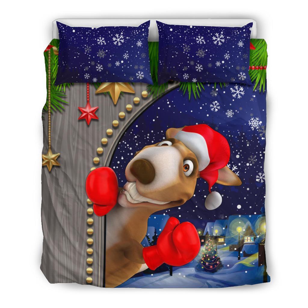 Christmas Bedding Set - Funny Kangaroo Christmas - - Vibe Hoodie Shop