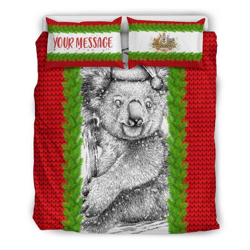 Custom Australia Christmas Bedding Set - Merry Christmas Koala - Vibe Hoodie Shop