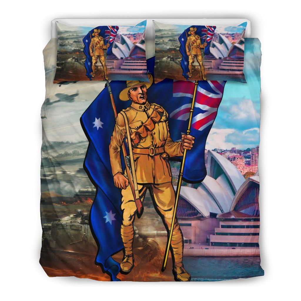 ANZAC Bedding Set - Australian Soldier - Vibe Hoodie Shop