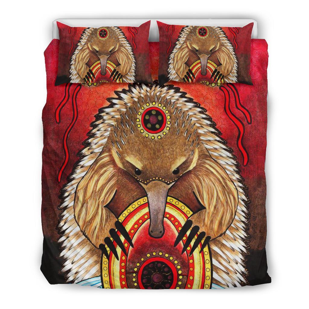 Aboriginal Bedding Set - Australian Echidna - Vibe Hoodie Shop