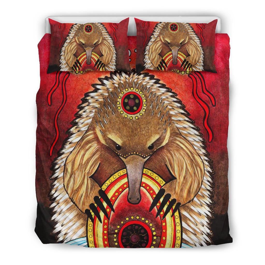 Custom Aboriginal Bedding Set - Australian Echidna - Vibe Hoodie Shop