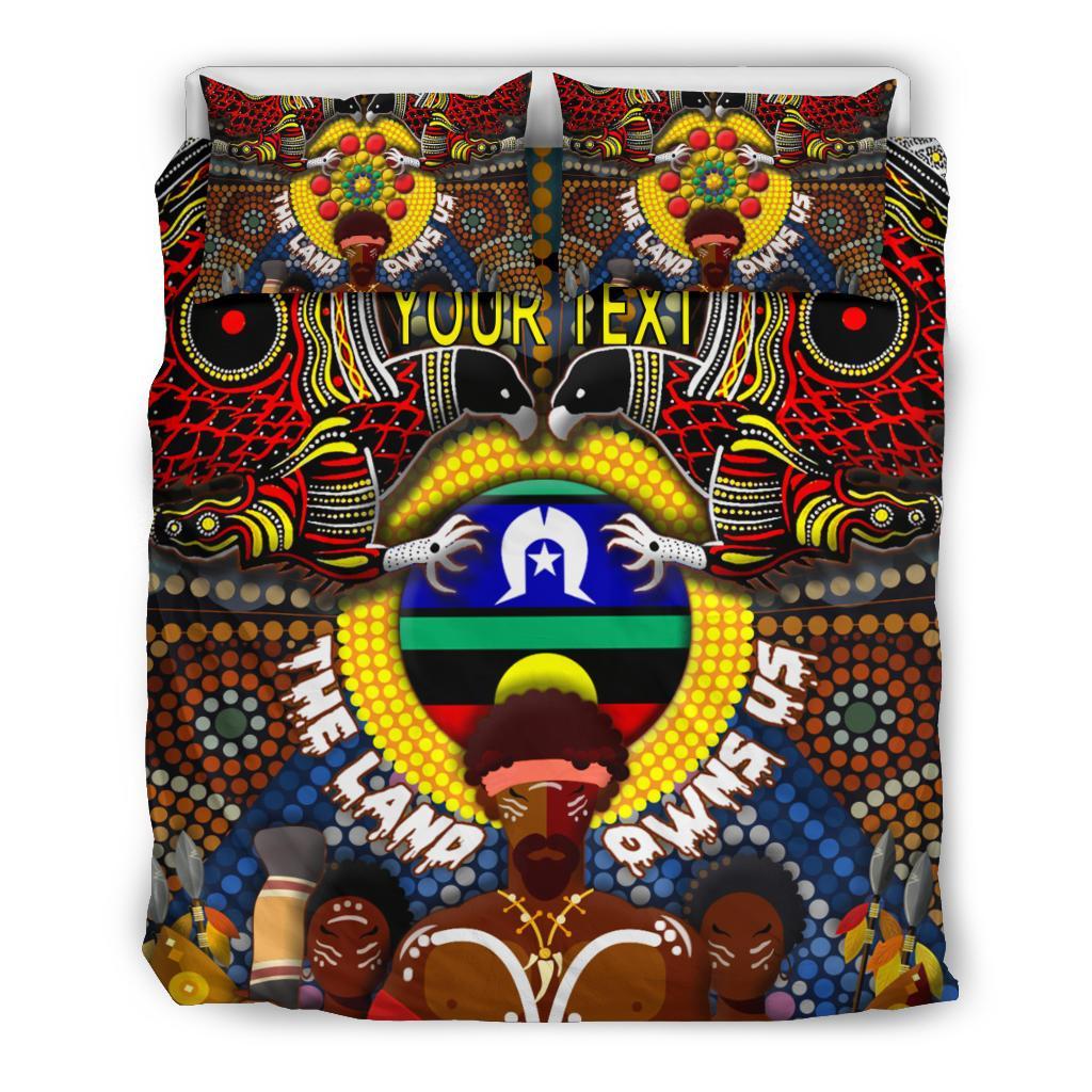 (Custom Text) The Land Owns Us Aboriginal Bedding Set - Vibe Hoodie Shop