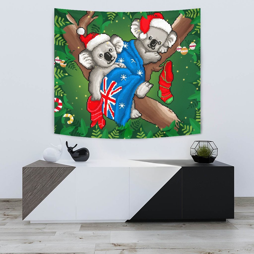 Christmas Tapestry - Australia Flag with Koala Ugly Christmas - Vibe Hoodie Shop