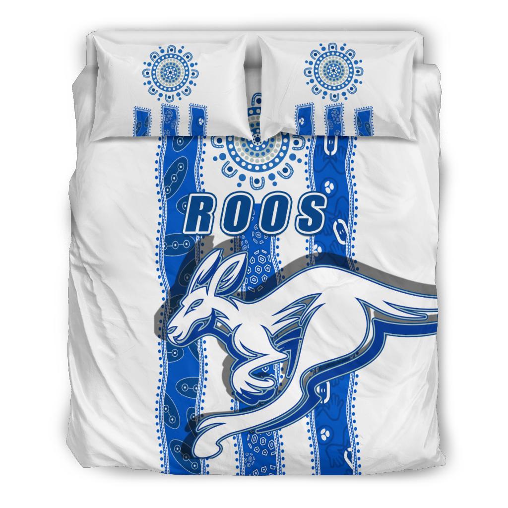 Melbourne Kangaroos Bedding Set Indigenous North - Roos White - Vibe Hoodie Shop