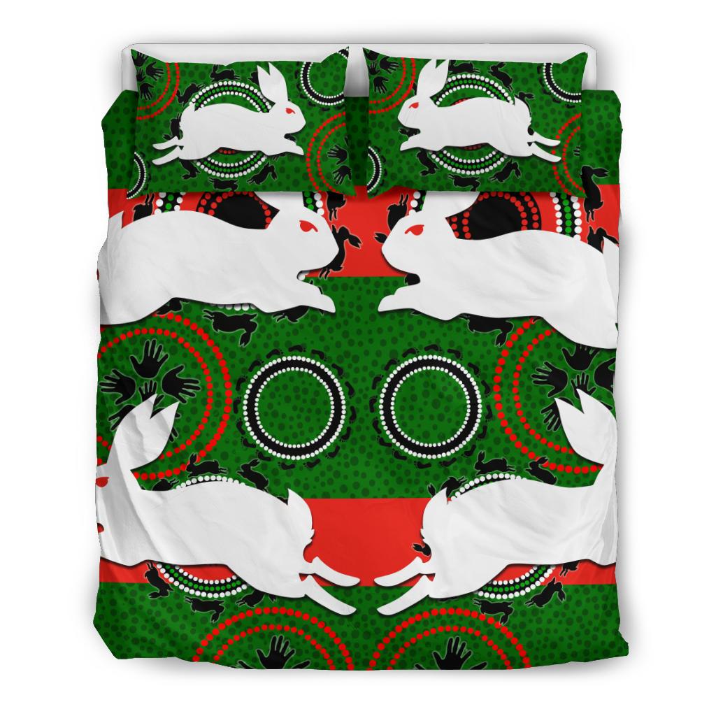 Rabbitohs Bedding Set Aboriginal Special - Vibe Hoodie Shop