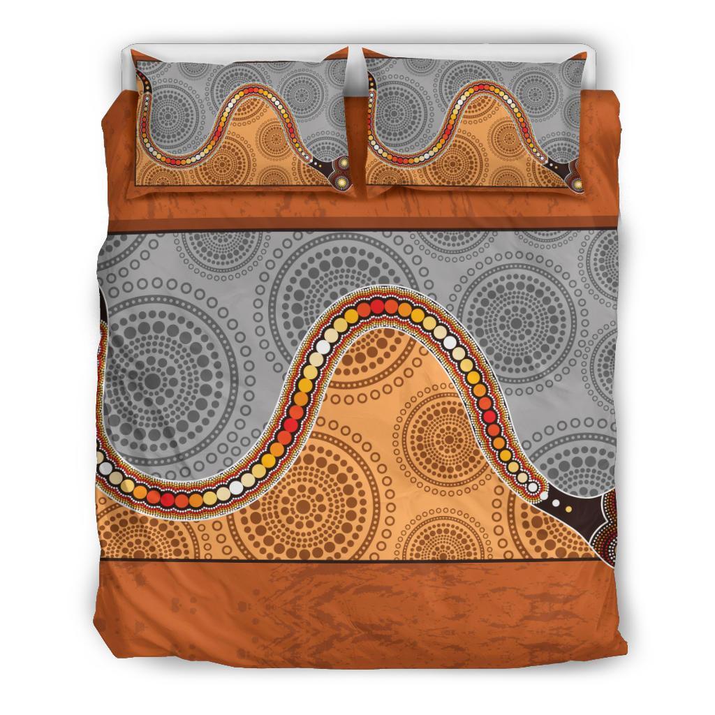 Aboriginal Bedding Set, Indigenous Snake - Vibe Hoodie Shop