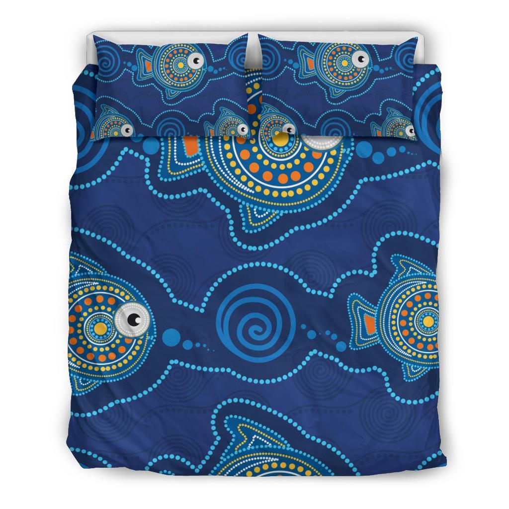 Aboriginal Bedding Set, Indigenous Turtle Patterns - Vibe Hoodie Shop