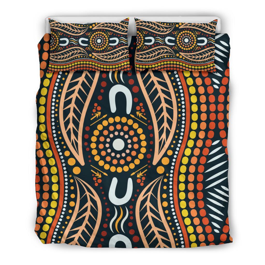 Aboriginal Bedding Set, Indigenous Dot Painting - Vibe Hoodie Shop