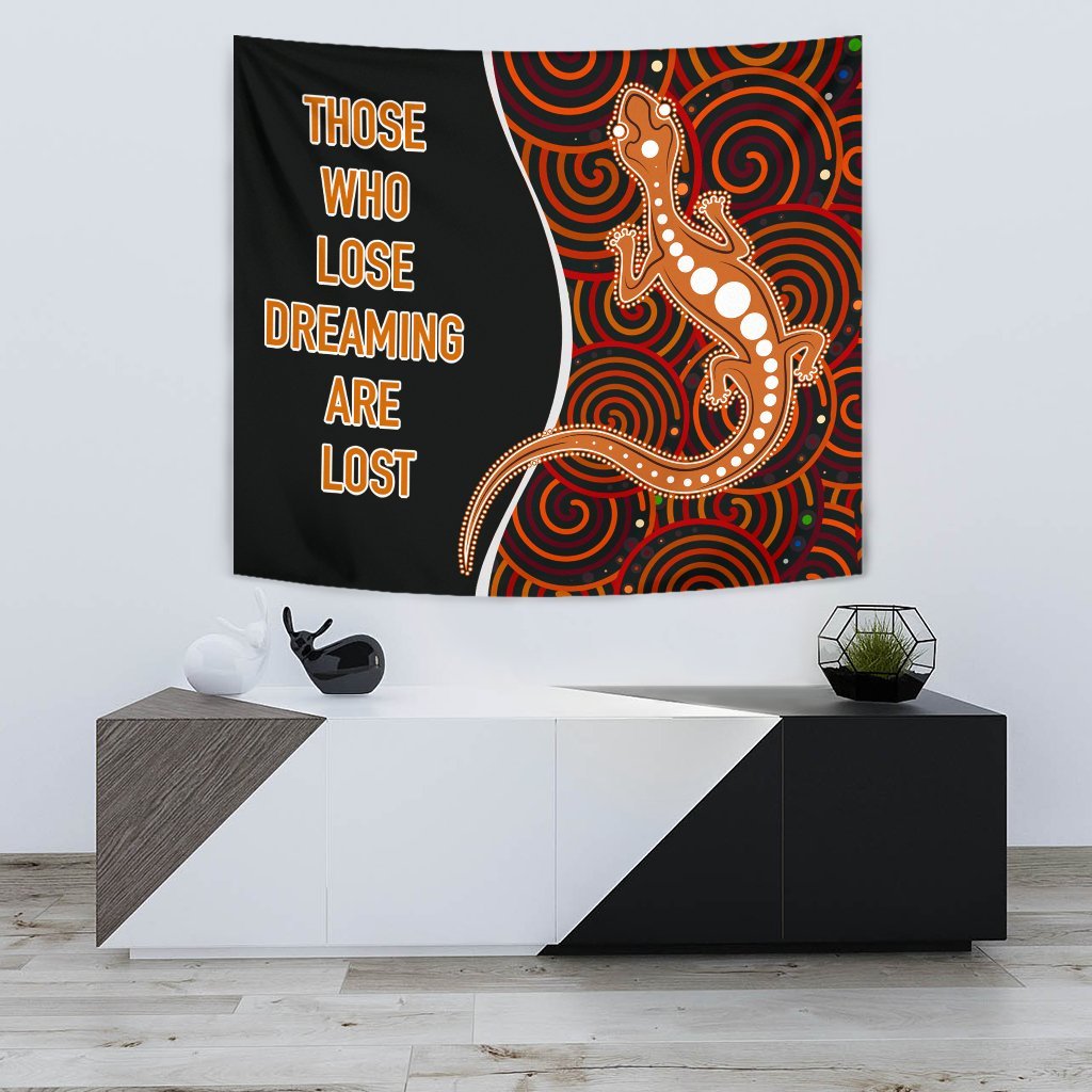 Aboriginal Tapestry - Indigenous Lizard Dreaming - Vibe Hoodie Shop