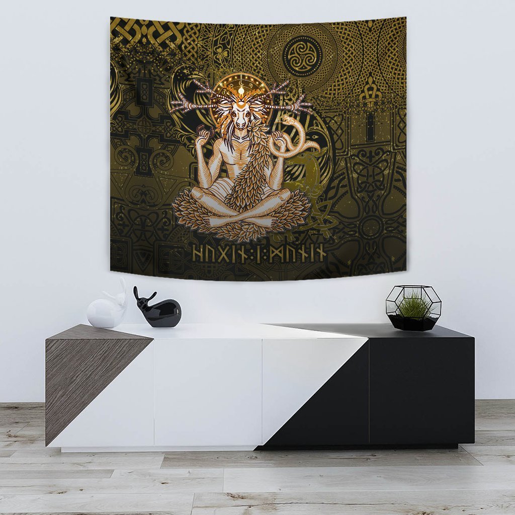 Cernunnos Goddess Tapestry - Celtic God of the Forest - Vibe Hoodie Shop