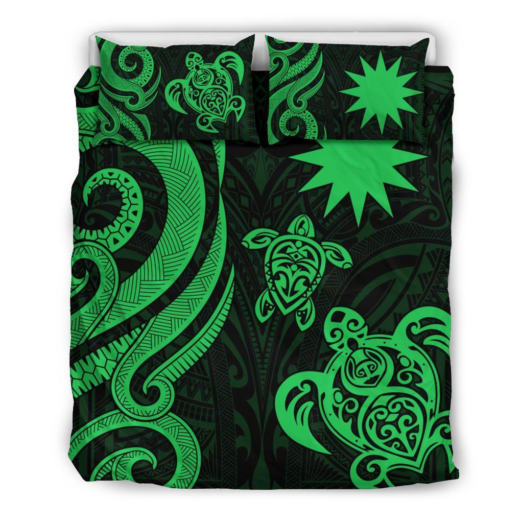 Nauru Bedding Set - Green Tentacle Turtle - Vibe Hoodie Shop