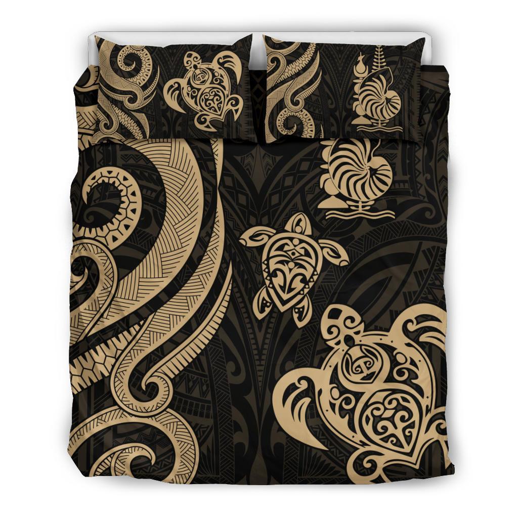 New Caledonia Bedding Set - Gold Tentacle Turtle - Vibe Hoodie Shop