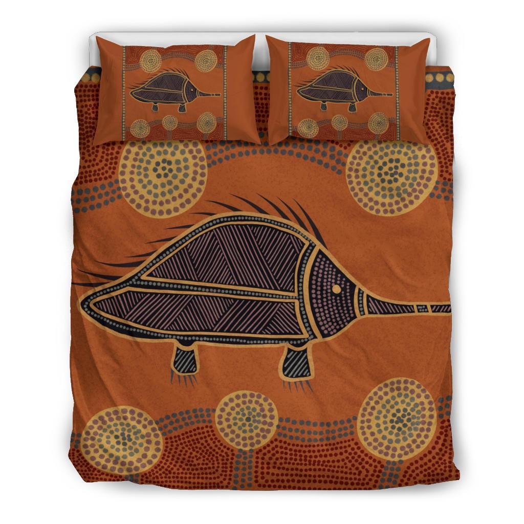 Aboriginal Bedding Set - Indigenous Echidna - Vibe Hoodie Shop