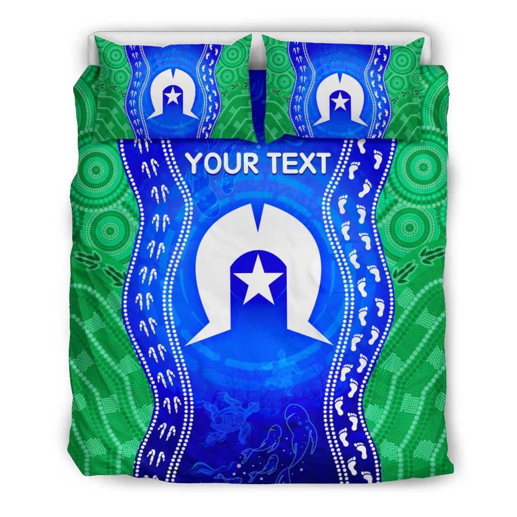 Custom Torres Strait Islanders Bedding Set - Torres Symbol With Aboriginal Patterns - Vibe Hoodie Shop