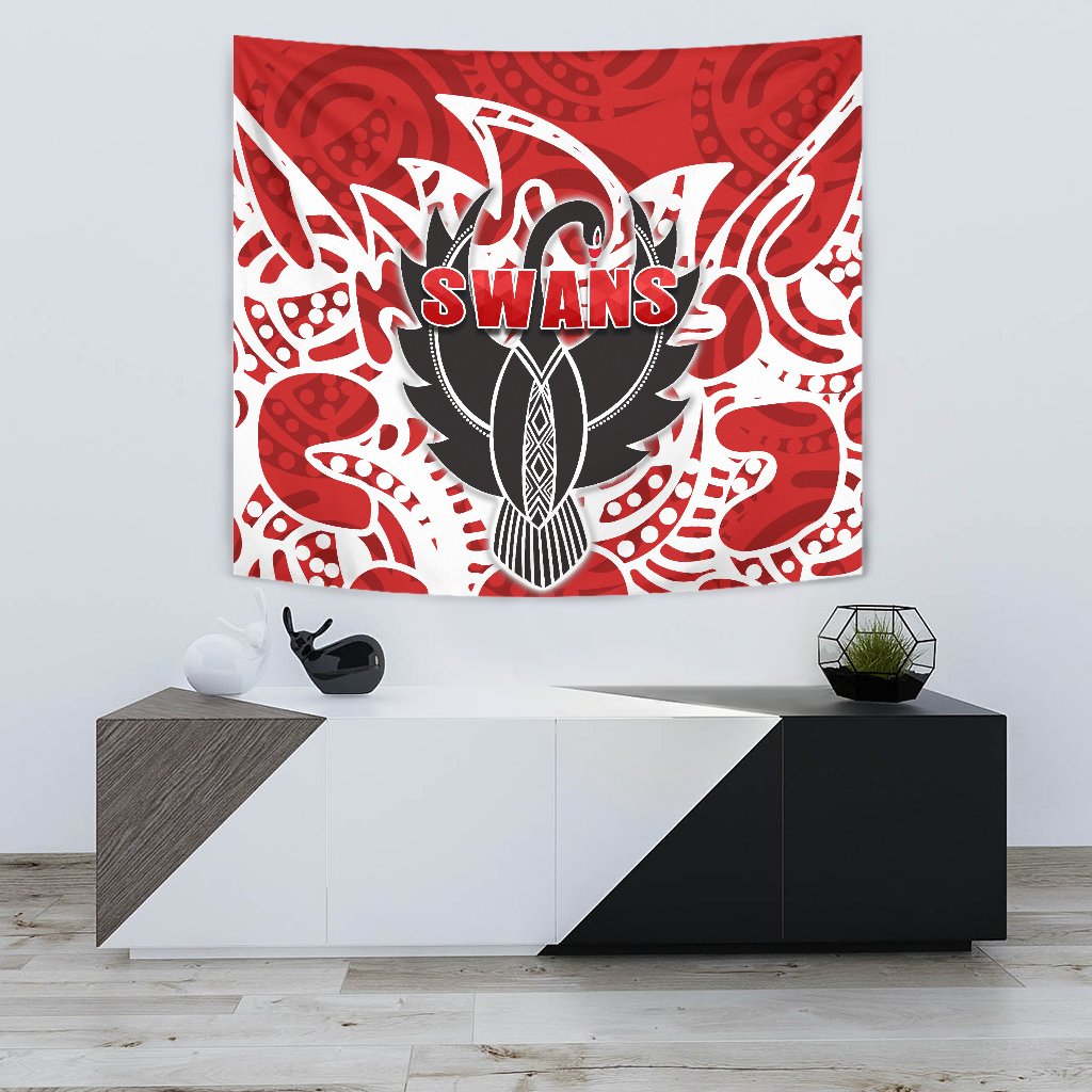 Sydney Tapestry Simple Indigenous Swans - Vibe Hoodie Shop