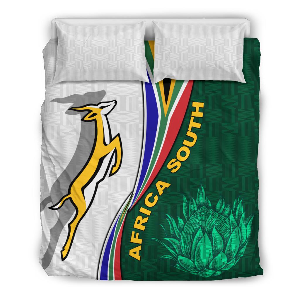 South Africa Bedding Set Springboks Rugby Be Unique - White - Vibe Hoodie Shop