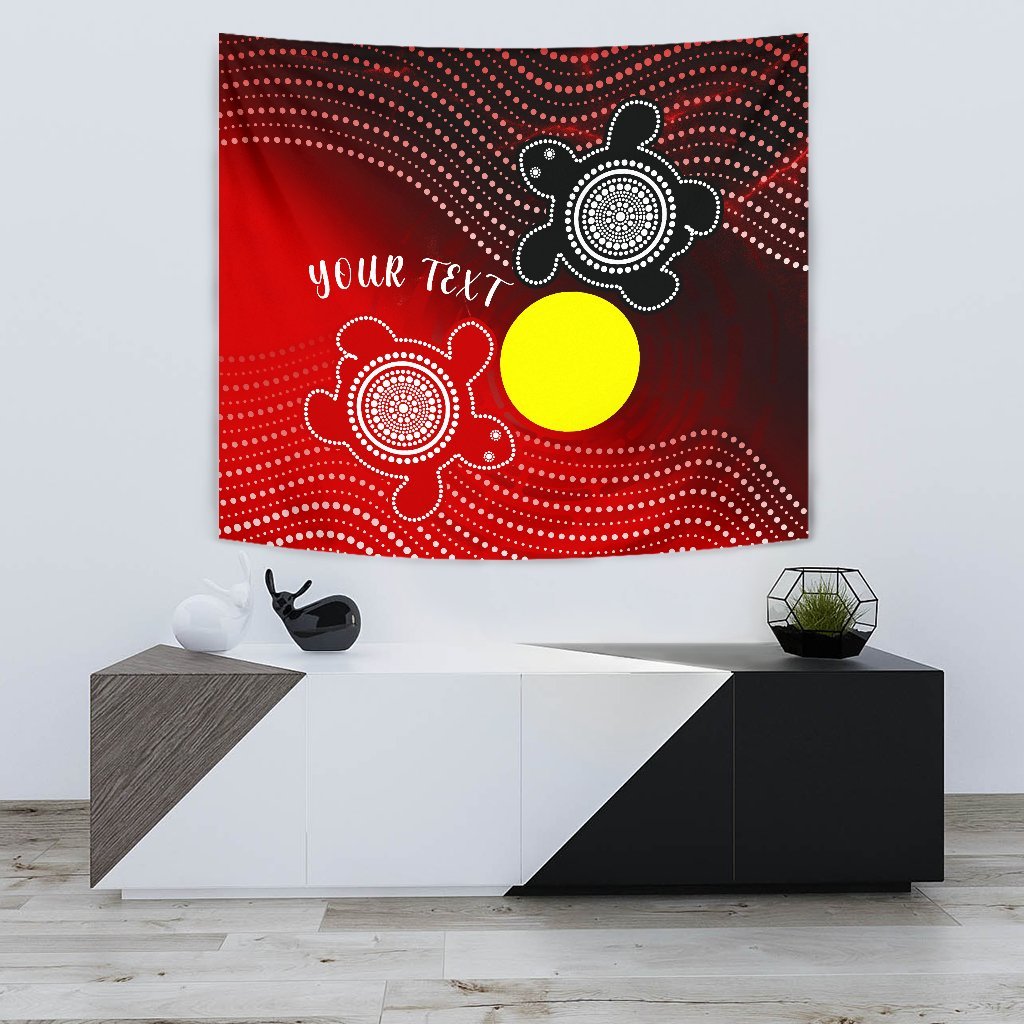 Custom Aboriginal Tapestry - Indigenous Circle Dot Painting Style - - Vibe Hoodie Shop