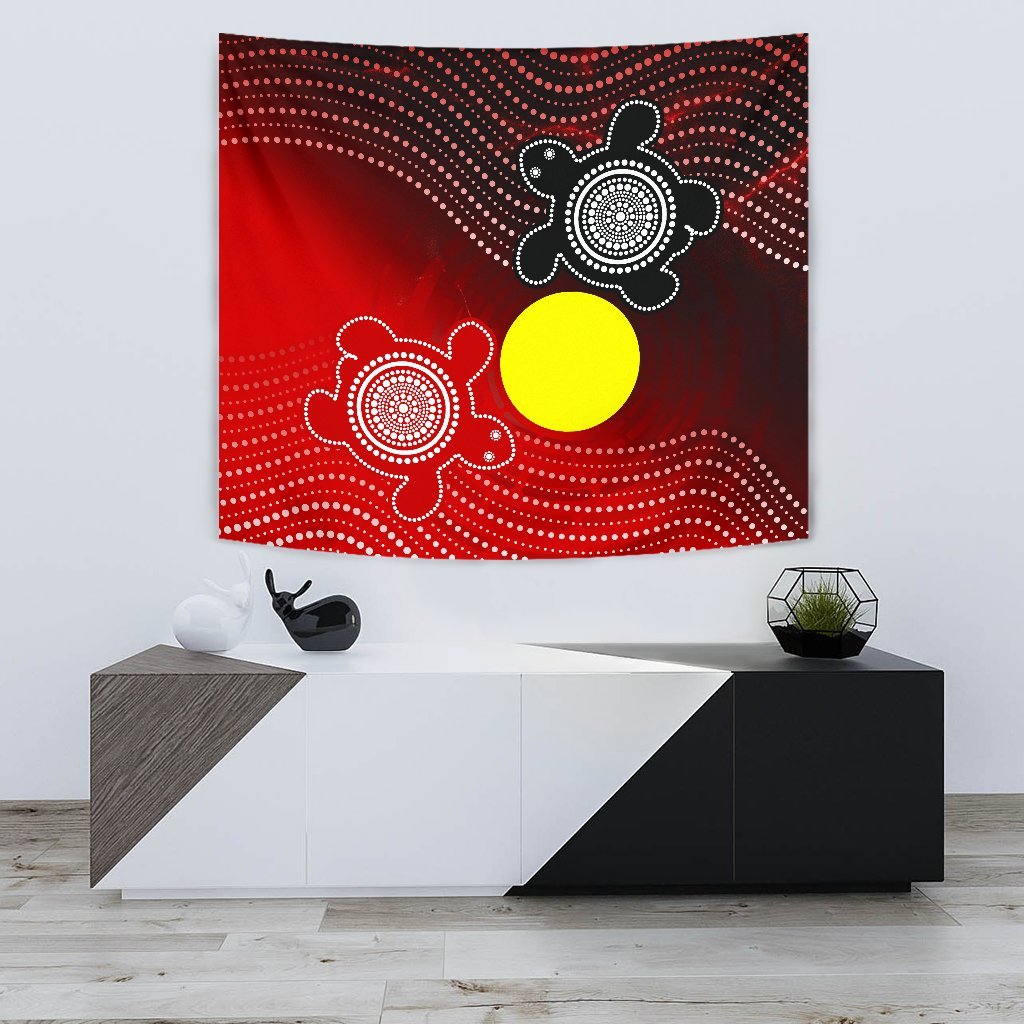 Aboriginal Tapestry - Indigenous Circle Dot Painting Style - - Vibe Hoodie Shop