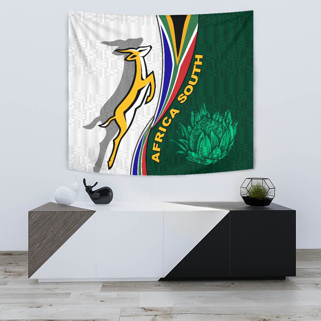 South Africa Tapestry Springboks Rugby Be Unique - White - Vibe Hoodie Shop