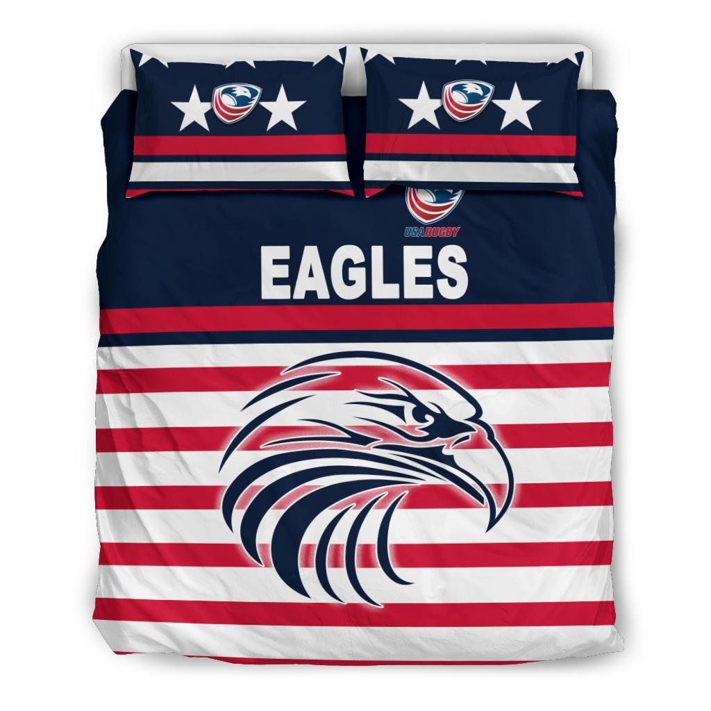 USA Rugby Bedding Set Eagles Simple Style - Navy - Vibe Hoodie Shop