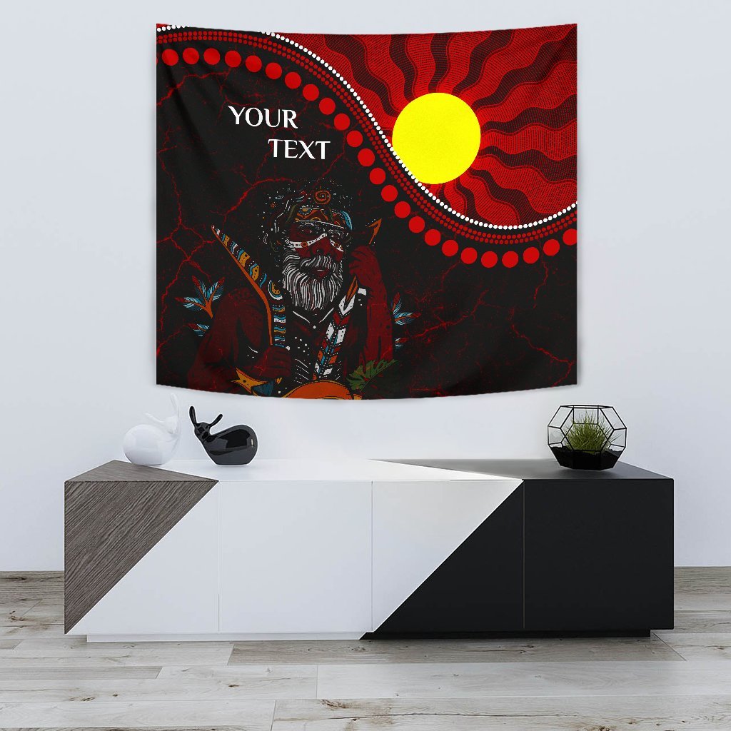 Custom Aboriginal Tapestry - Indigenous People And Sun - Vibe Hoodie Shop