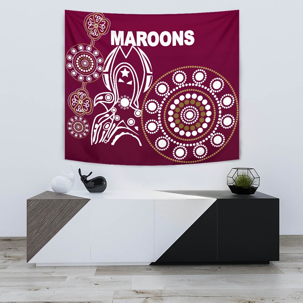 Queensland Tapestry Maroons Simple Indigenous - Vibe Hoodie Shop