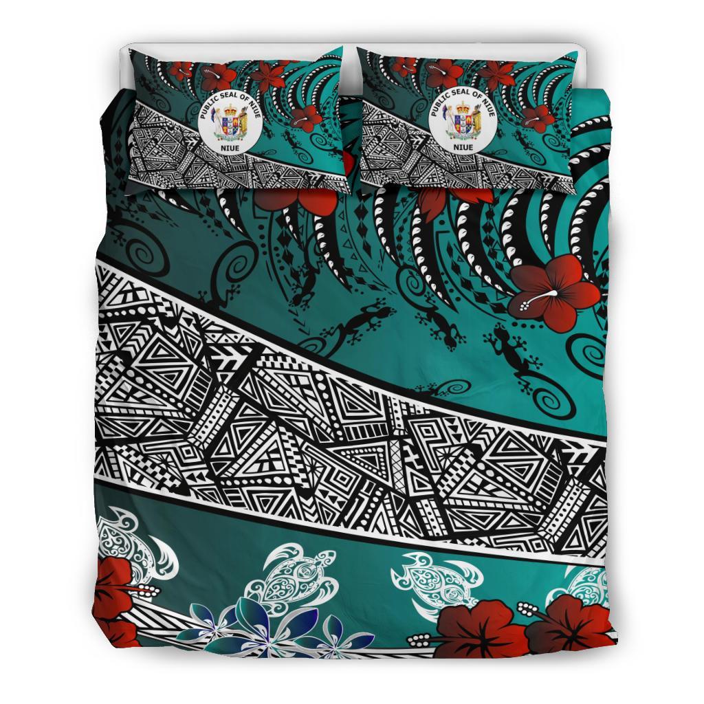 Niue Bedding Set - Lizard And Turtle Green - Vibe Hoodie Shop