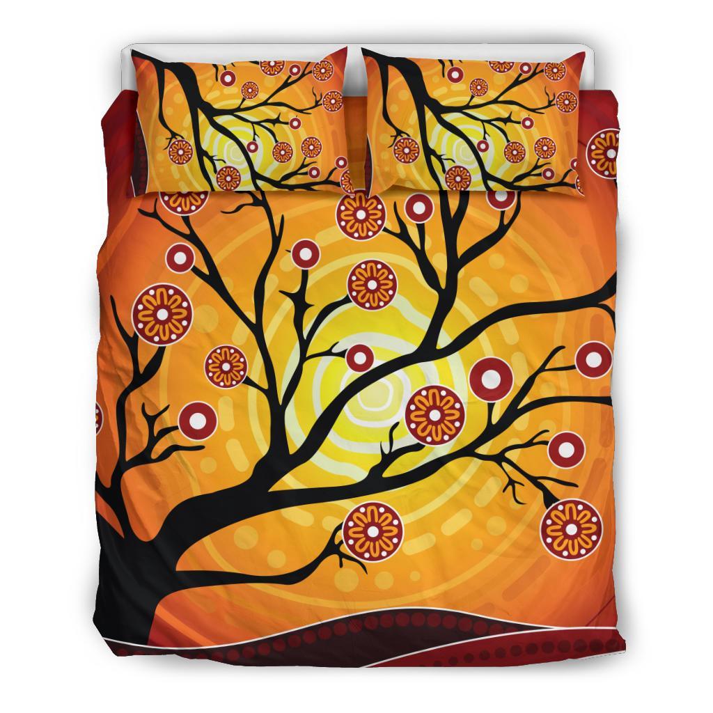 Aboriginal Bedding Set - Tree In Spring Season - Vibe Hoodie Shop