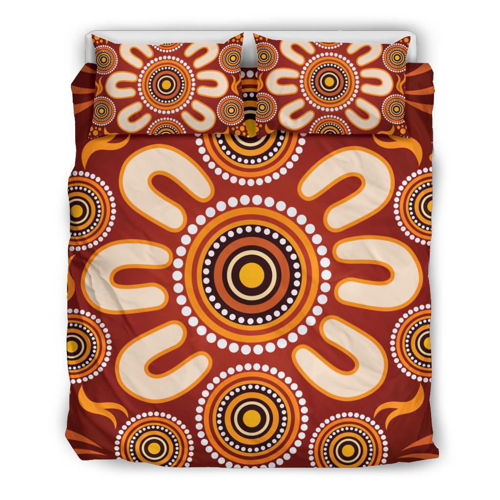 Aboriginal Bedding Set - Circle Flowers Patterns Ver02 - Vibe Hoodie Shop