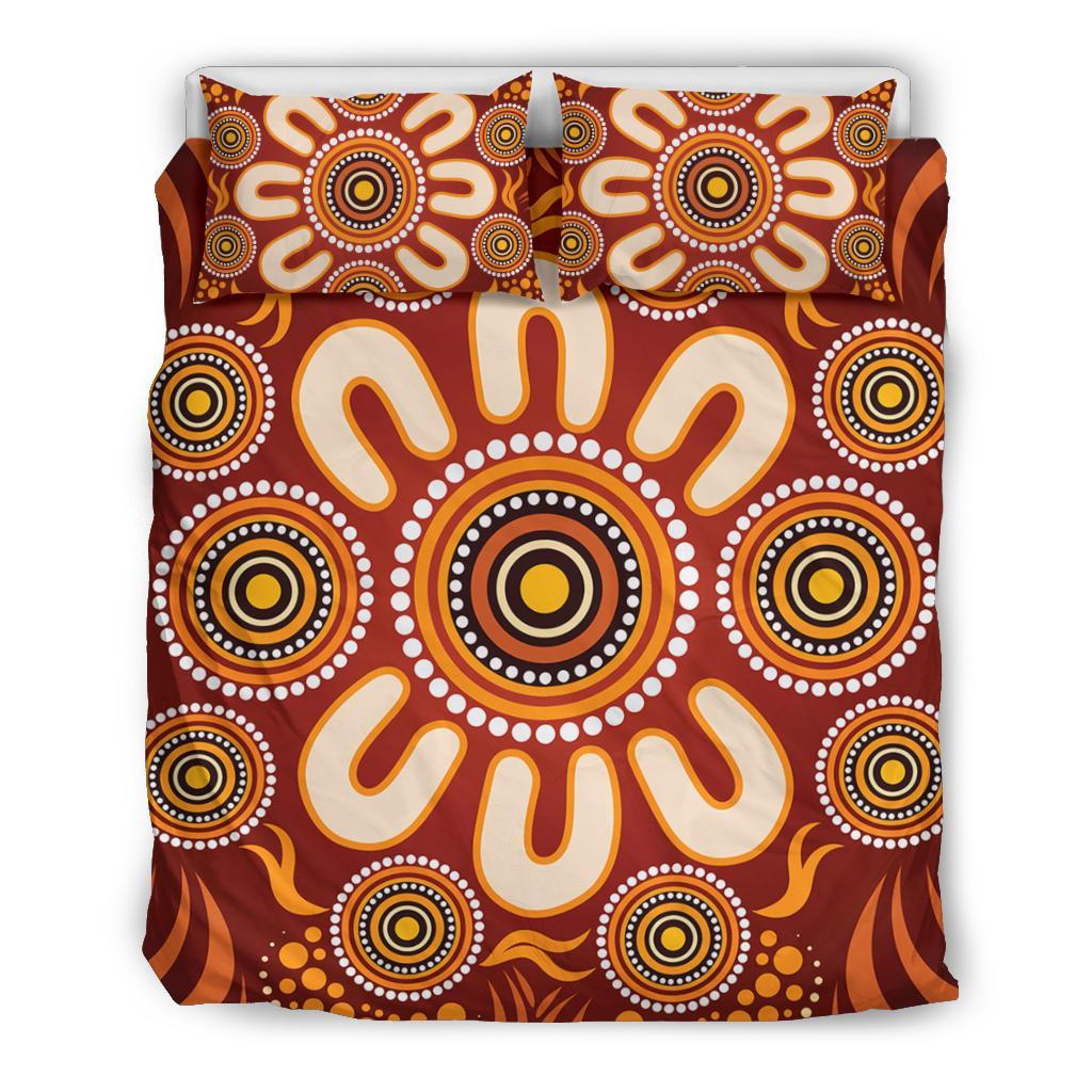 Aboriginal Bedding Set - Circle Flowers Patterns Ver03 - Vibe Hoodie Shop