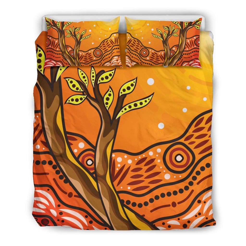 Aboriginal Bedding Set - Tree On The Hill - Vibe Hoodie Shop