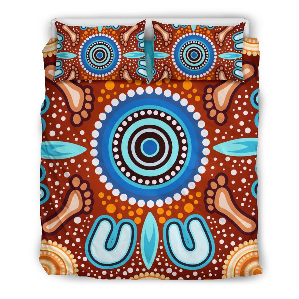 Aboriginal Bedding Set - Indigenous Circle Dot Painting Ver02 - Vibe Hoodie Shop