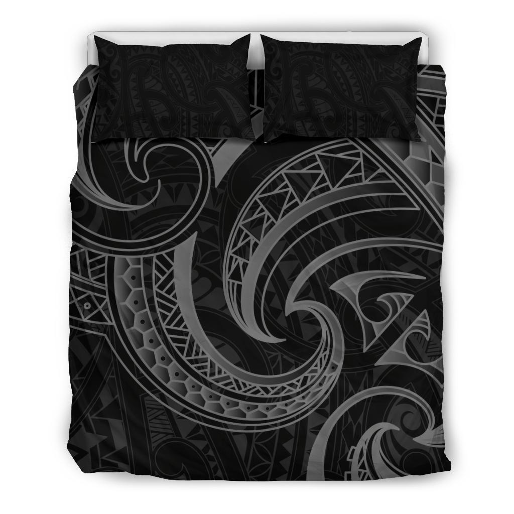 New Zealand Maori Mangopare Bedding Set Polynesian - Black - Vibe Hoodie Shop