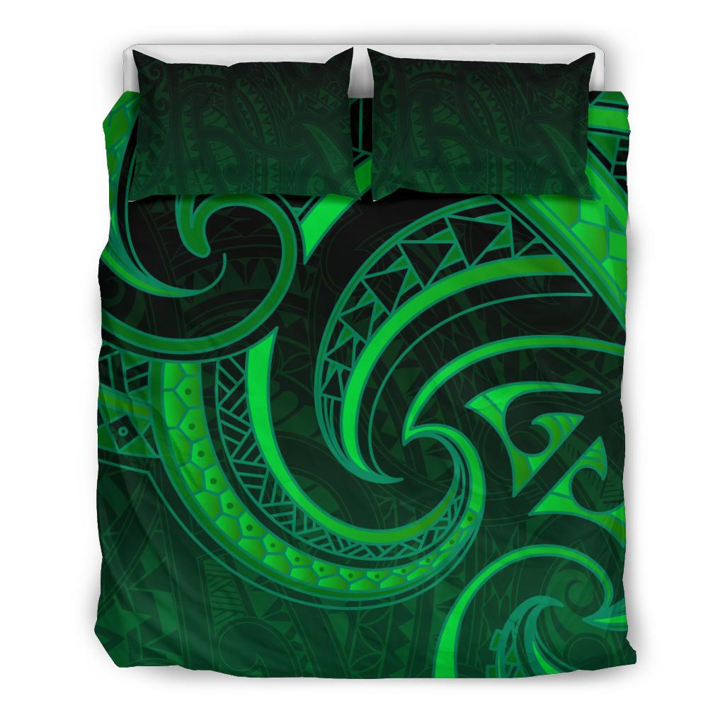 New Zealand Maori Mangopare Bedding Set Polynesian - Green - Vibe Hoodie Shop