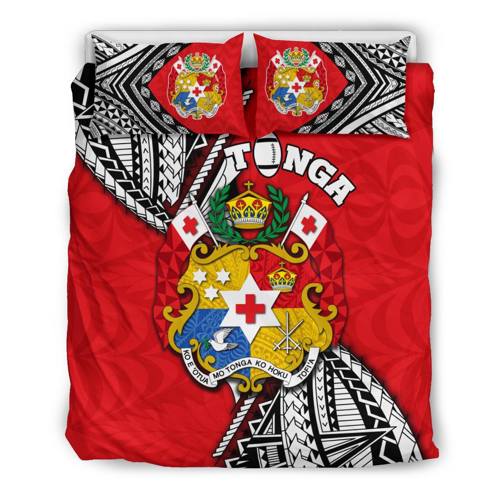 Tonga Rugby Bedding Set Polynesian Style Pinwheel - Vibe Hoodie Shop