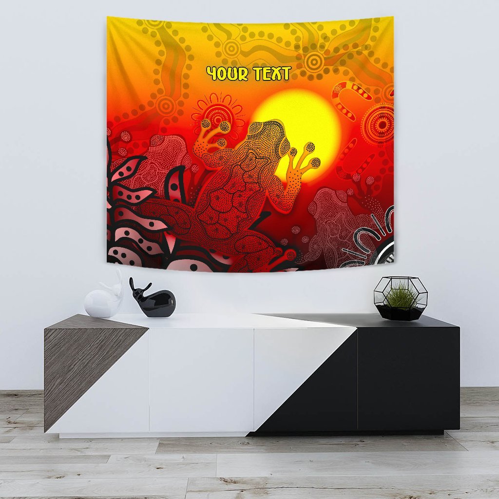 Custom Aboriginal Tapestry - Indigenous Frog (Red) - Vibe Hoodie Shop