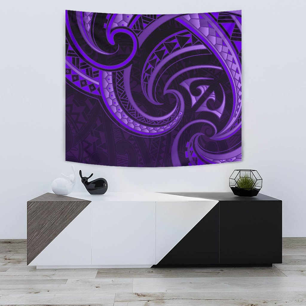 New Zealand Maori Mangopare Tapestry Polynesian - Purple - Vibe Hoodie Shop