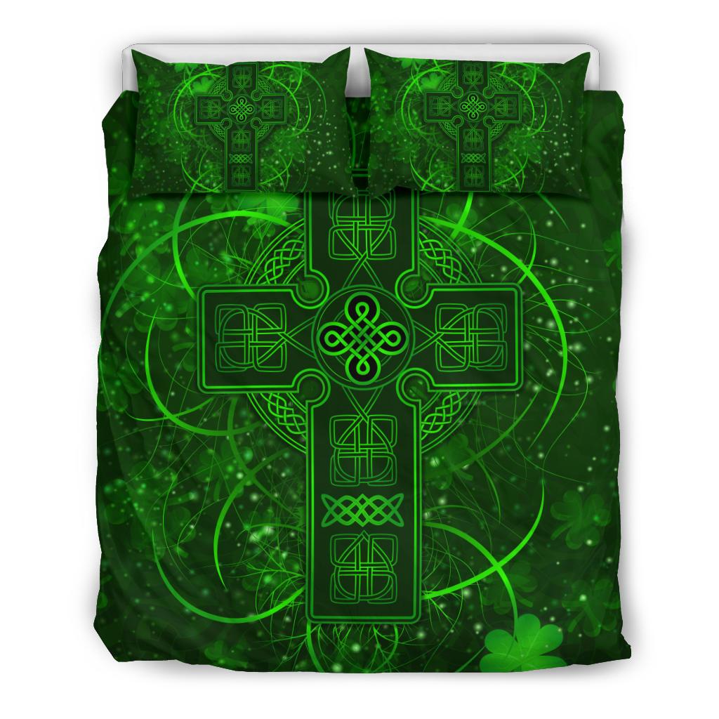 Ireland Bedding Set Irish Saint Patrick Day Celtic Cross - Vibe Hoodie Shop