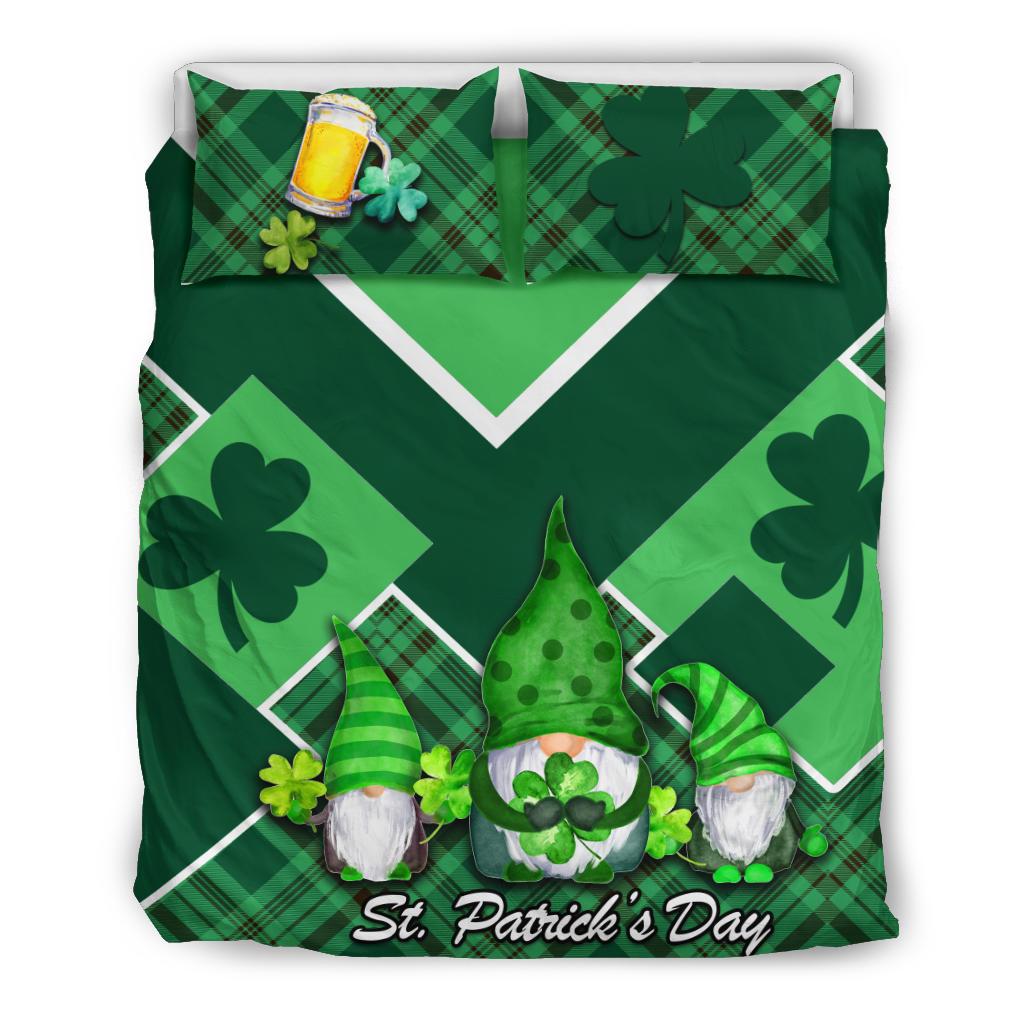 St. Patrick Day Ireland Gnome Bedding Set Shamrock - Vibe Hoodie Shop