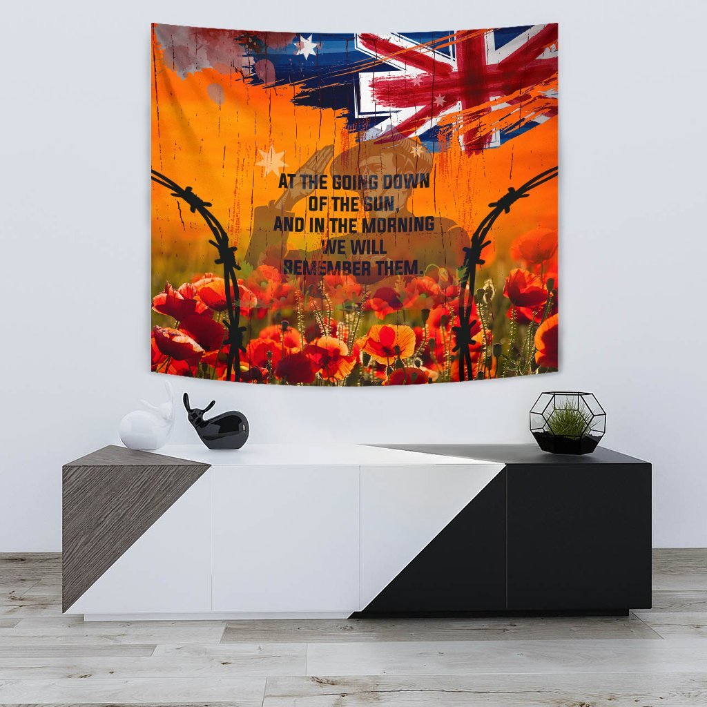 Australia ANZAC Day 2021 Tapestry - ANZAC Day Commemoration v2 - Vibe Hoodie Shop