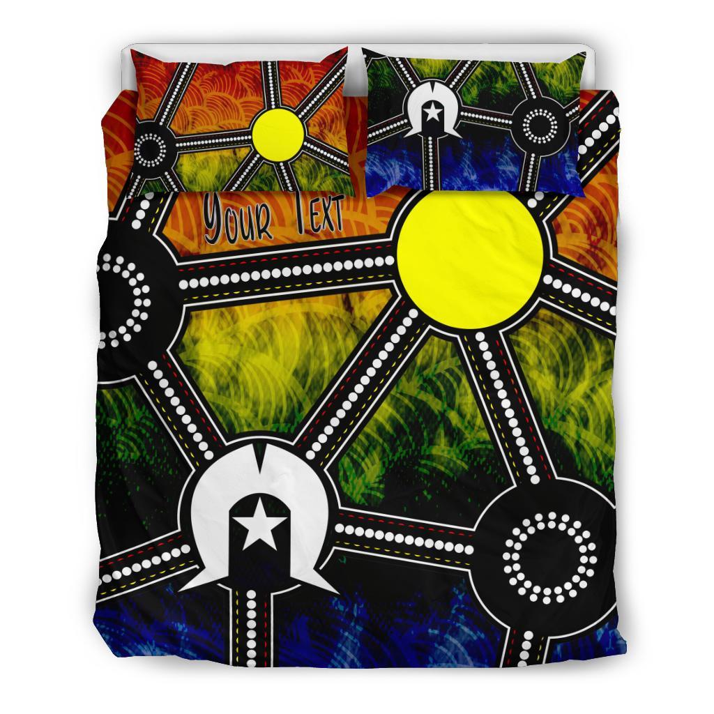 Custom NAIDOC Week 2021 Bedding Set, Aboriginal Geometric Style - Vibe Hoodie Shop