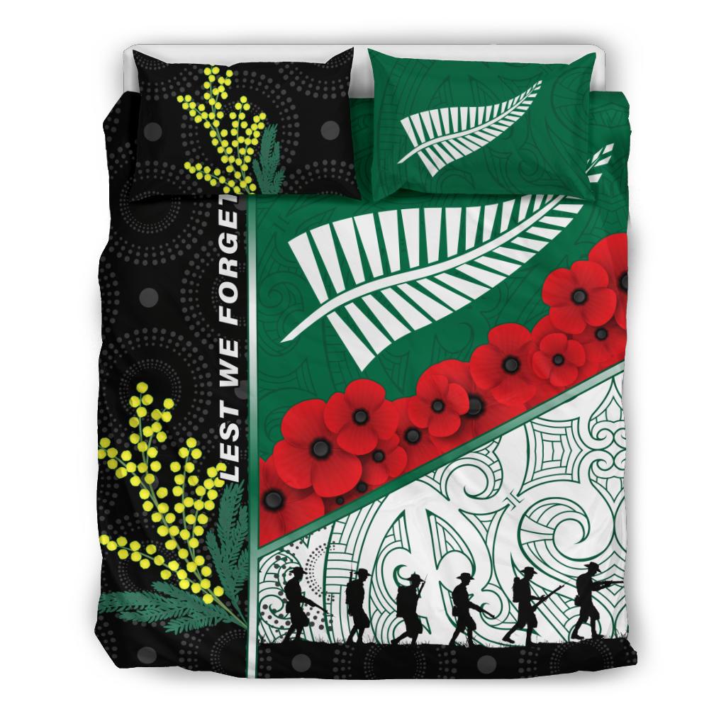 ANZAC Day - Lest We Forget Bedding Set Australia Indigenous and New Zealand Maori - Vibe Hoodie Shop