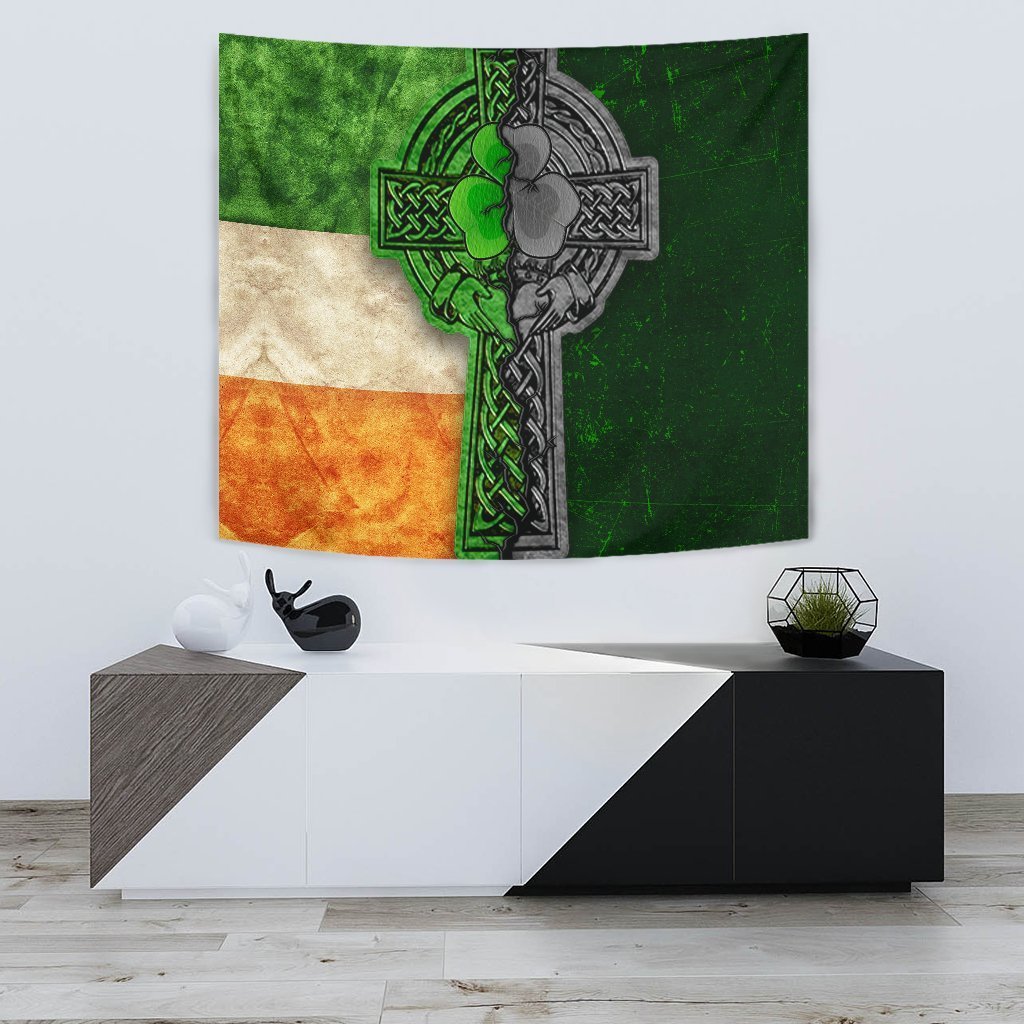 Ireland Celtic Tapestry - Irish Claddagh Cross - Vibe Hoodie Shop