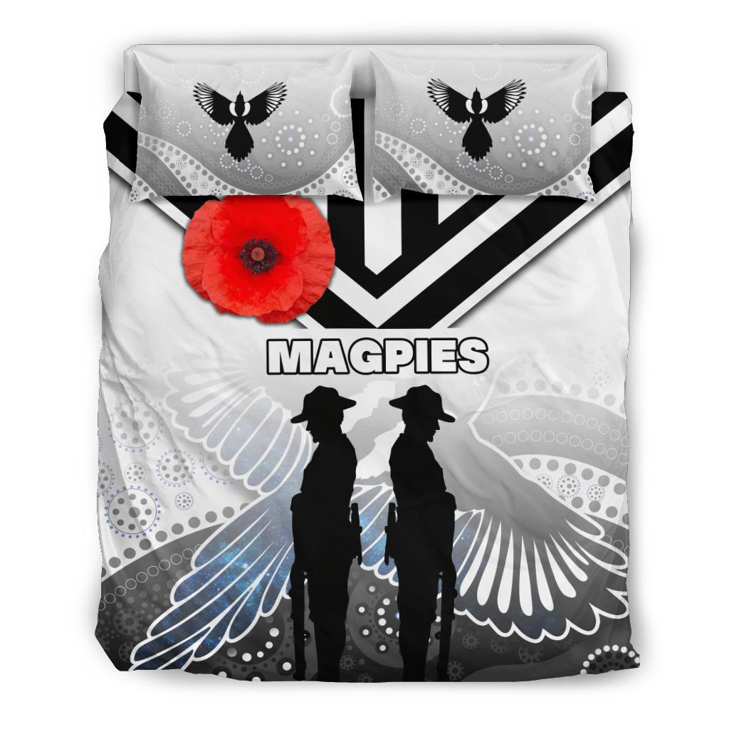 Magpies Bedding Set Collingwood ANZAC Day Special Version - Vibe Hoodie Shop