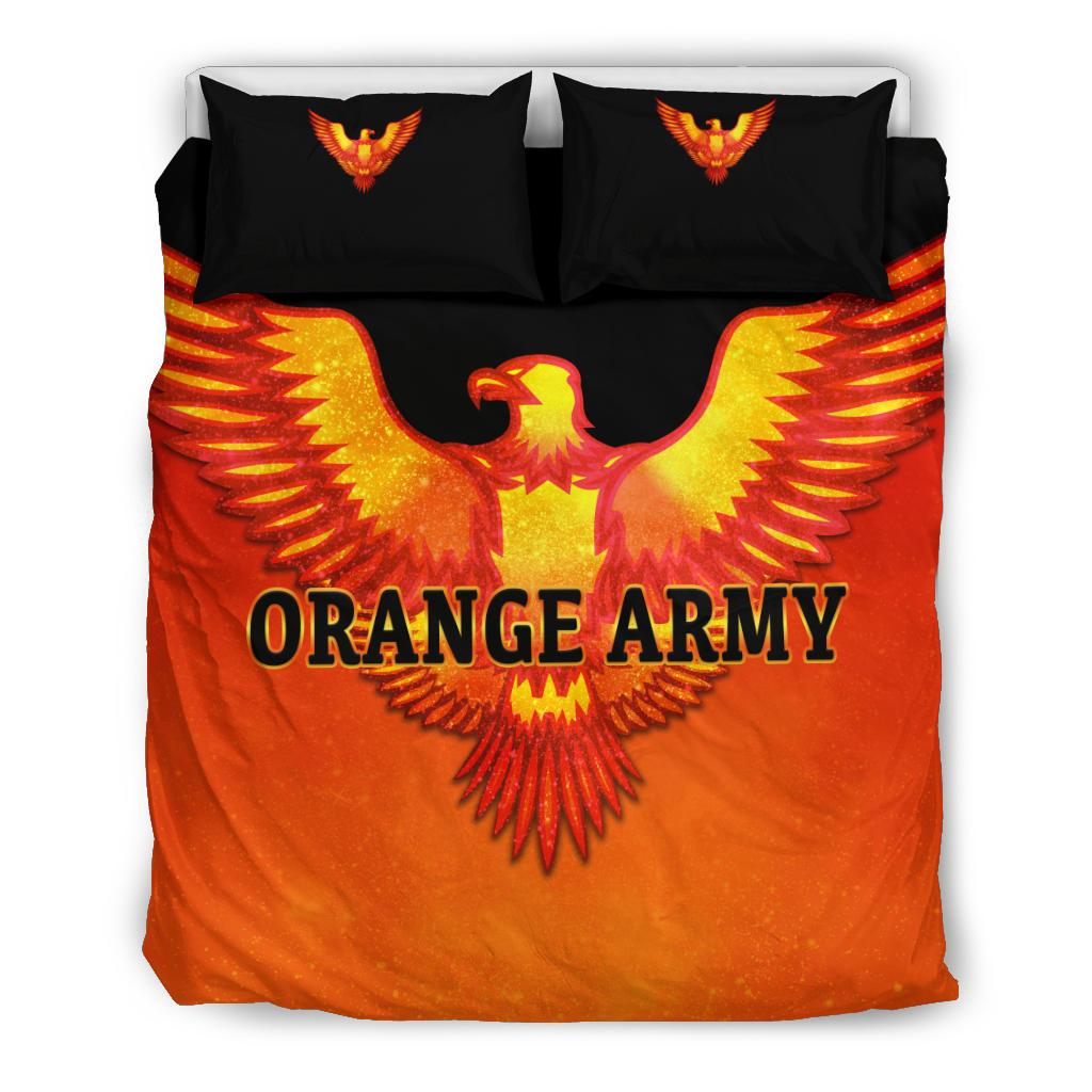 Sunrisers Hyderabad Orange Army Bedding Set Cricket Sporty Style - Vibe Hoodie Shop