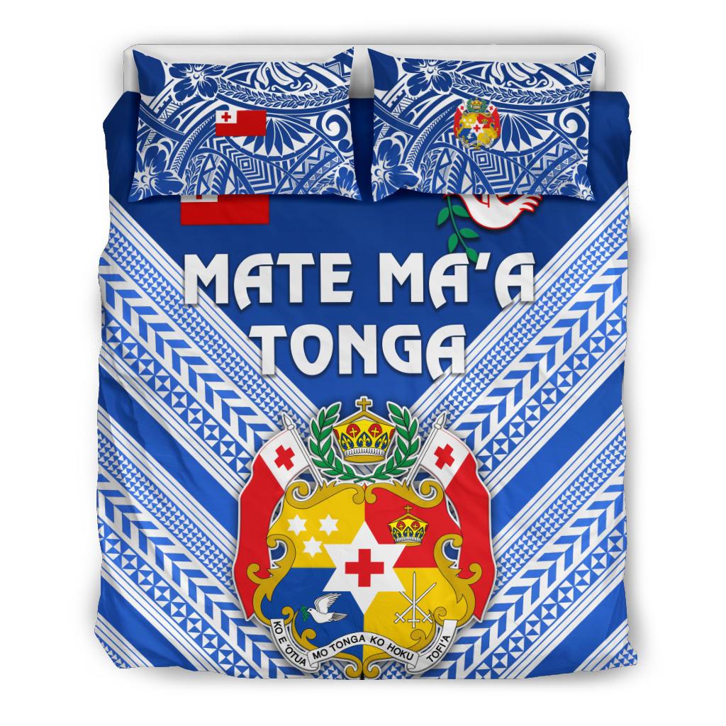 Mate Ma'a Tonga Rugby Bedding Set Polynesian Creative Style - Blue - Vibe Hoodie Shop