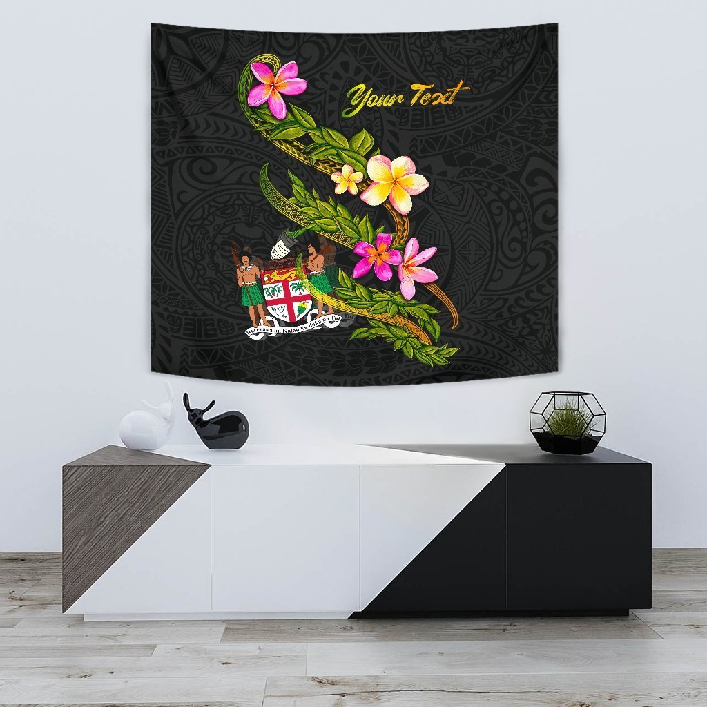 Fiji Polynesian Custom Personalised Tapestry - Plumeria Tribal - Vibe Hoodie Shop