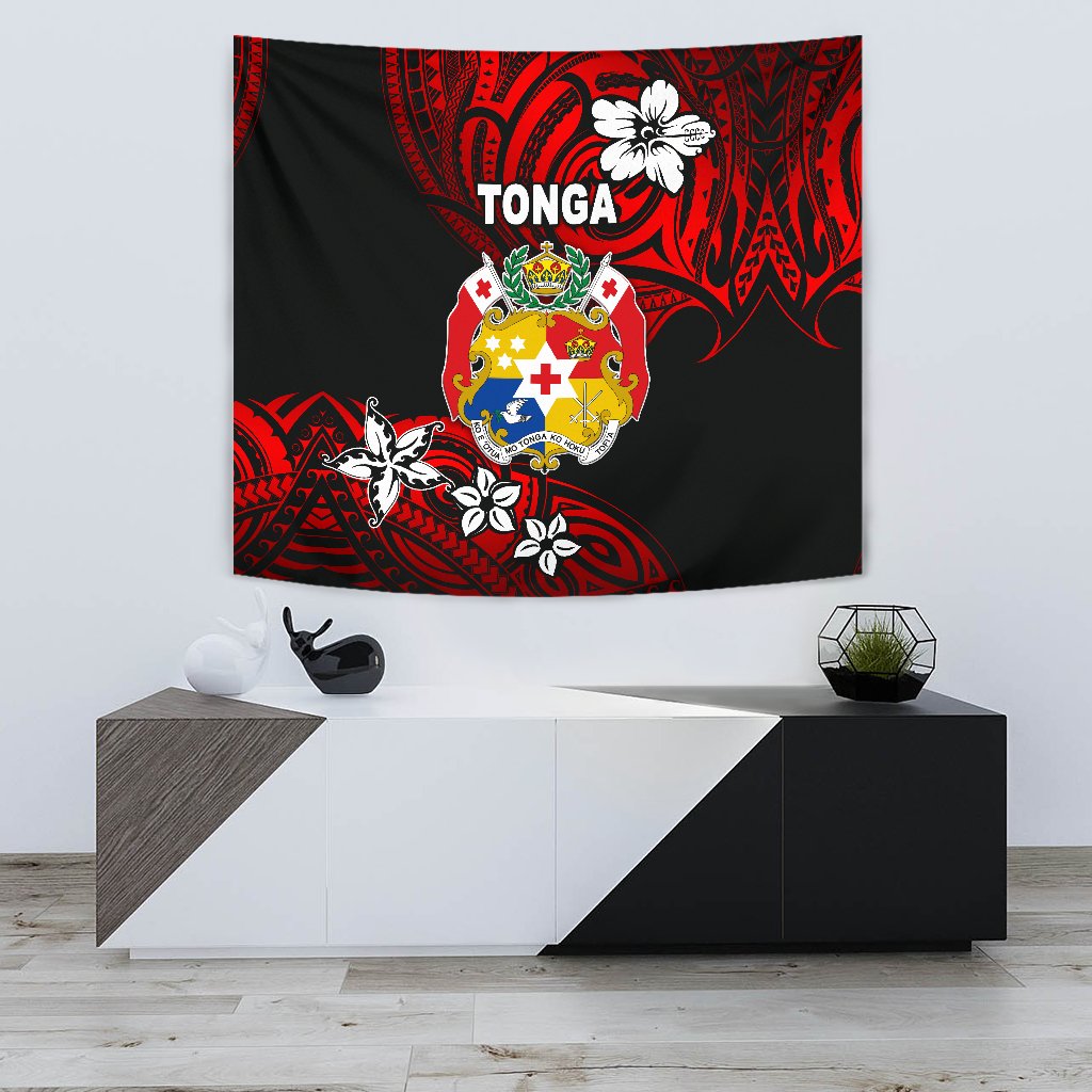 Mate Ma'a Tonga Rugby Tapestry Polynesian Unique Vibes - Red - Vibe Hoodie Shop