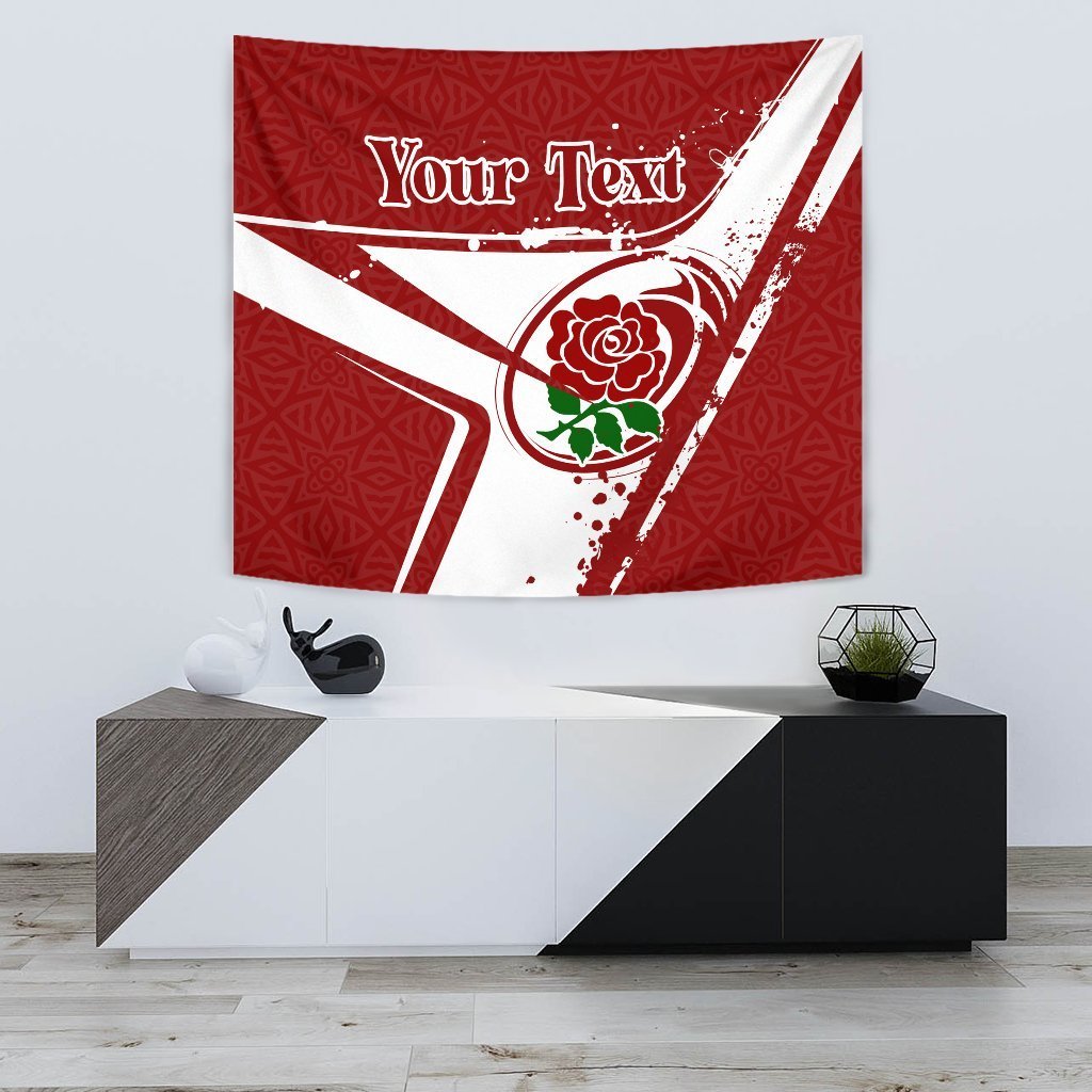 (Custom Text) England Rugby Personalised Tapestry - England Rugby - Vibe Hoodie Shop